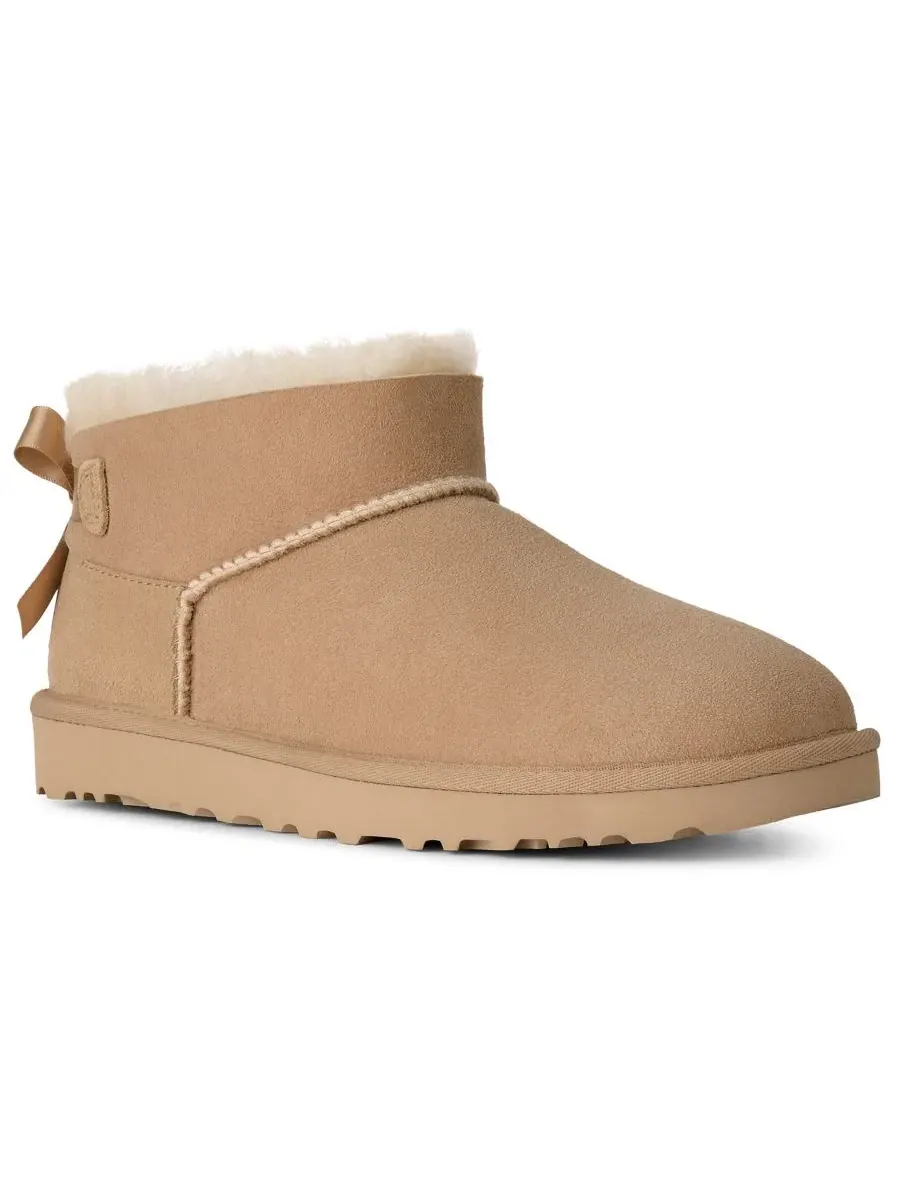 Ботильоны Ultra Mini Bailey Bow с бантом UGG — изображение 1 из 6, бежевый