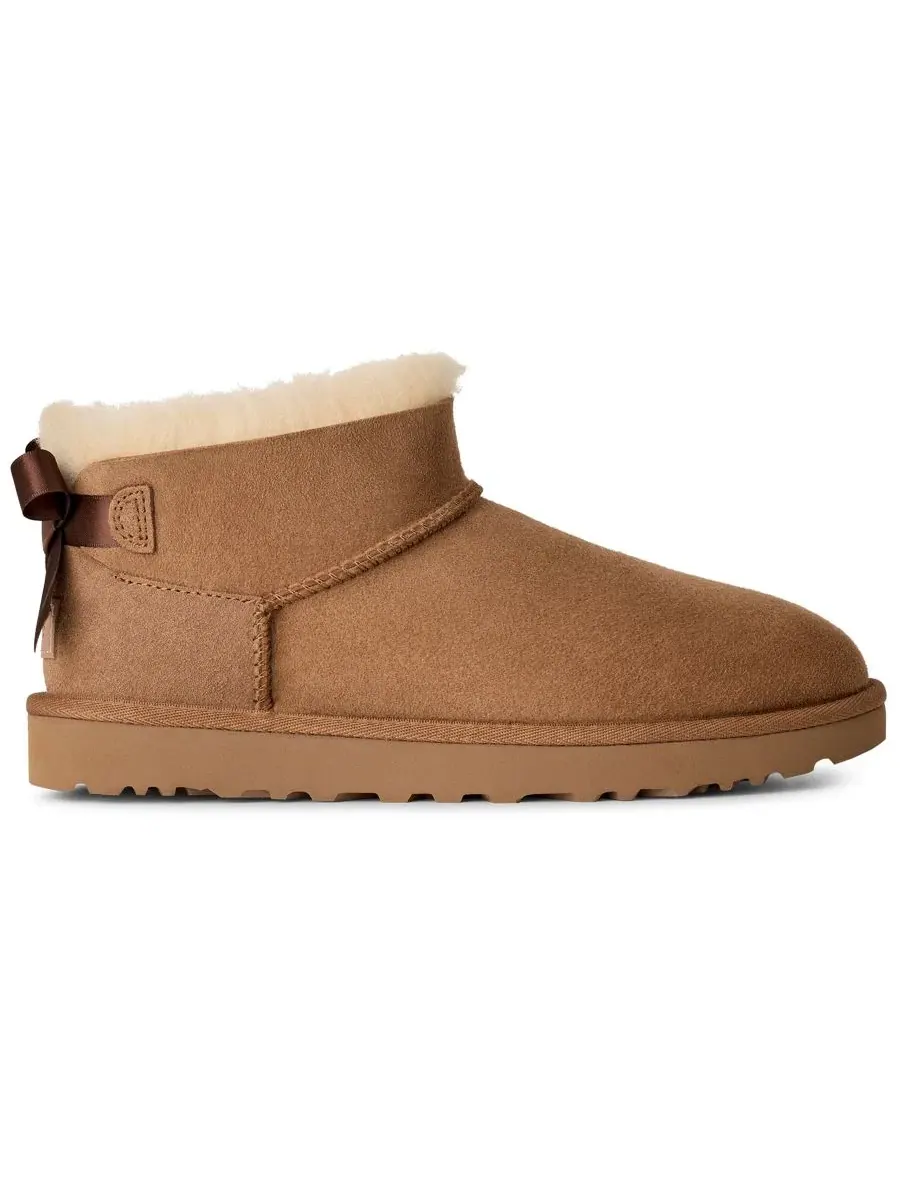 Женские ботинки Ultra Mini Bailey Bow с круглым мысом UGG — изображение 2 из 6, орех