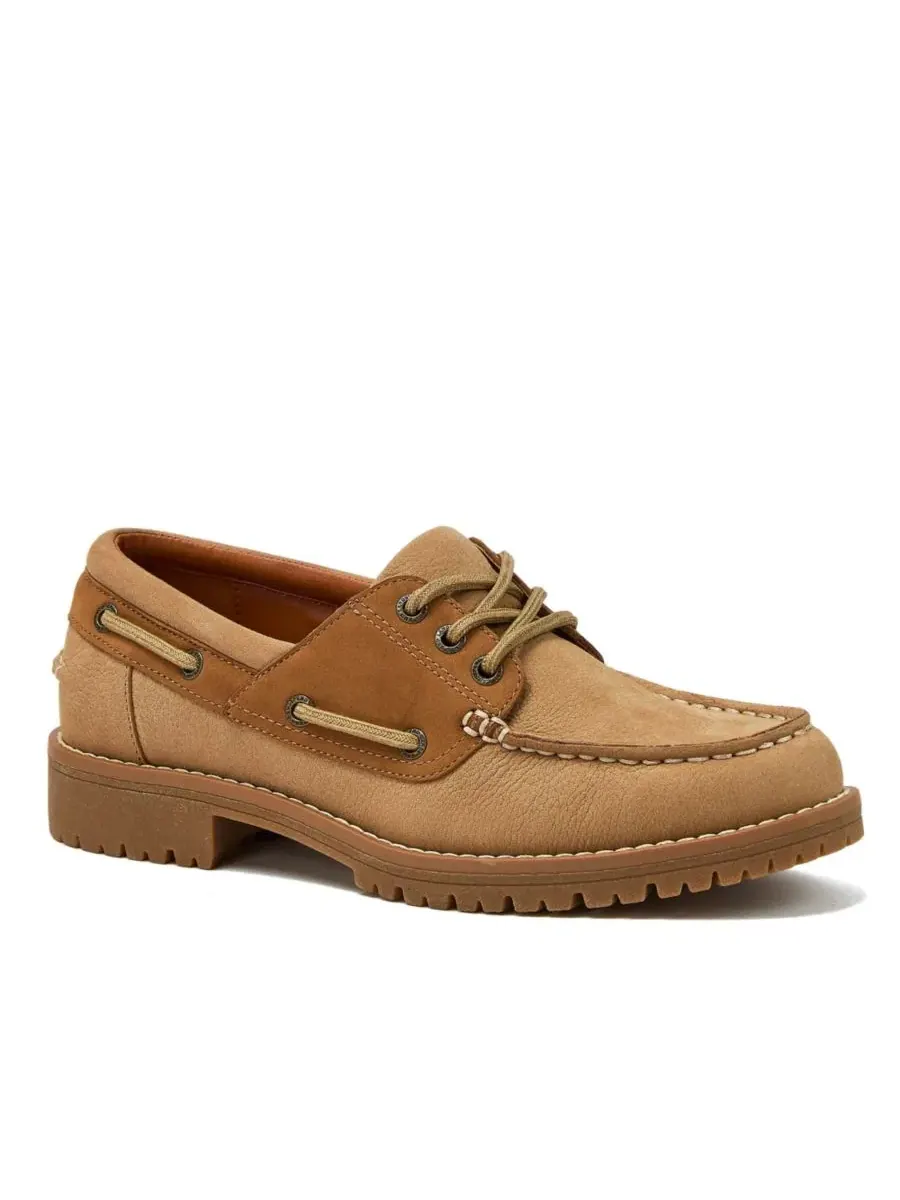 Ботинки Seaport Leather Lace Up Lands' End — изображение 1 из 4, тауп
