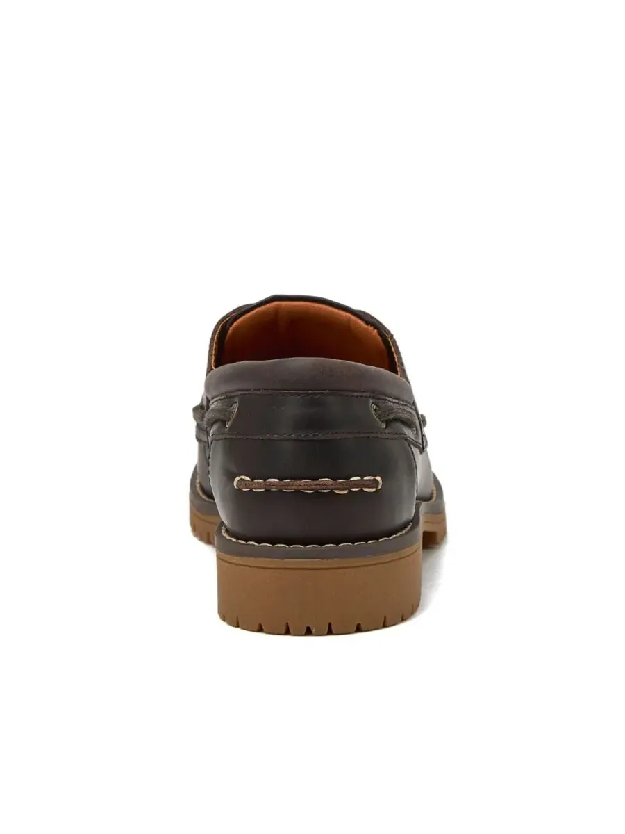 Женские кожаные лодочки на шнуровке Seaport Leather Lace Up Boat Shoes Lands' End — изображение 4 из 4, эспрессо