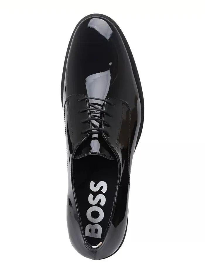 Мужские классические туфли Colby Derby из лакированной кожи Hugo Boss — изображение 4 из 4, черный