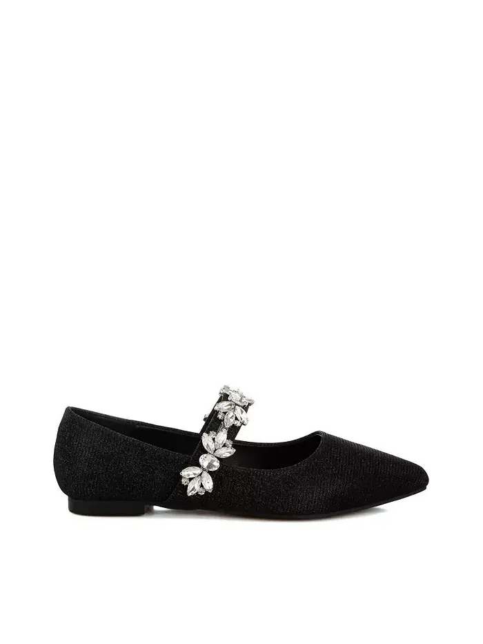 Балетки Flavia Diamante с брошью и блестками Rag & Co — изображение 1 из 3, черный