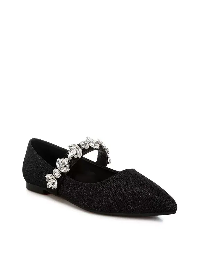 Балетки Flavia Diamante с брошью и блестками Rag & Co — изображение 2 из 3, черный