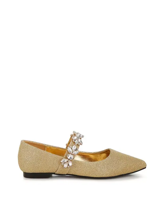 Балетки Flavia Diamante с брошью и блестками Rag & Co — изображение 1 из 3, золото