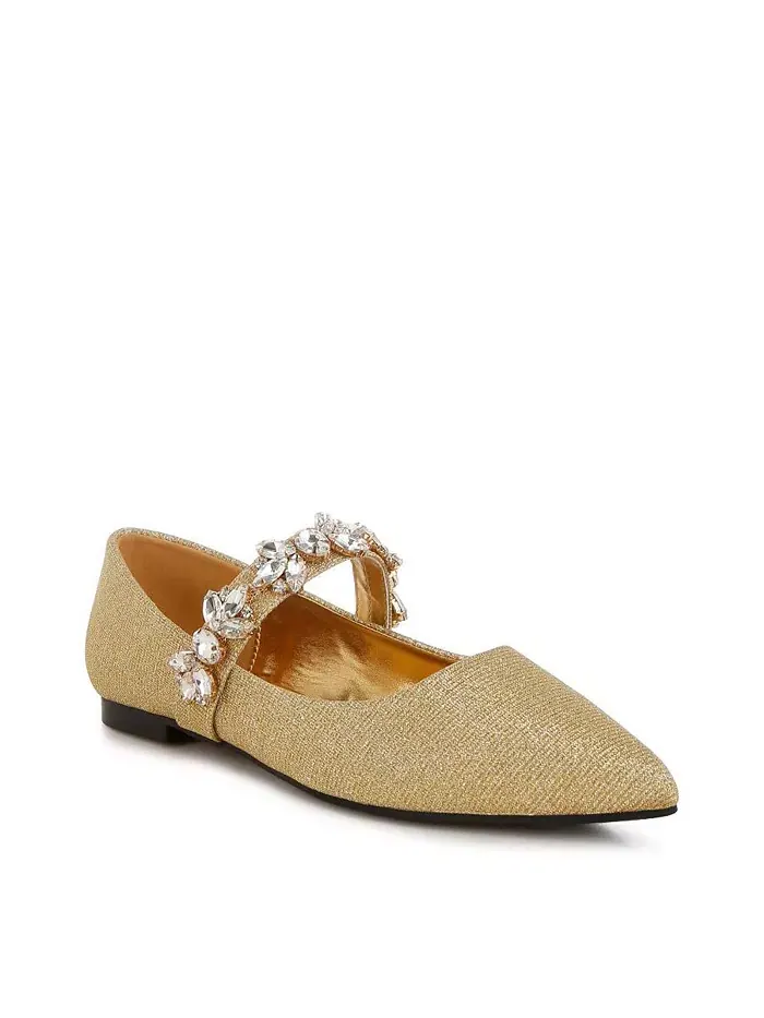 Балетки Flavia Diamante с брошью и блестками Rag & Co — изображение 2 из 3, золото