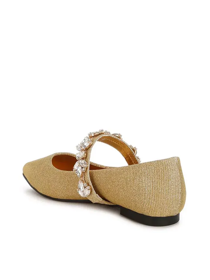 Балетки Flavia Diamante с брошью и блестками Rag & Co — изображение 3 из 3, золото