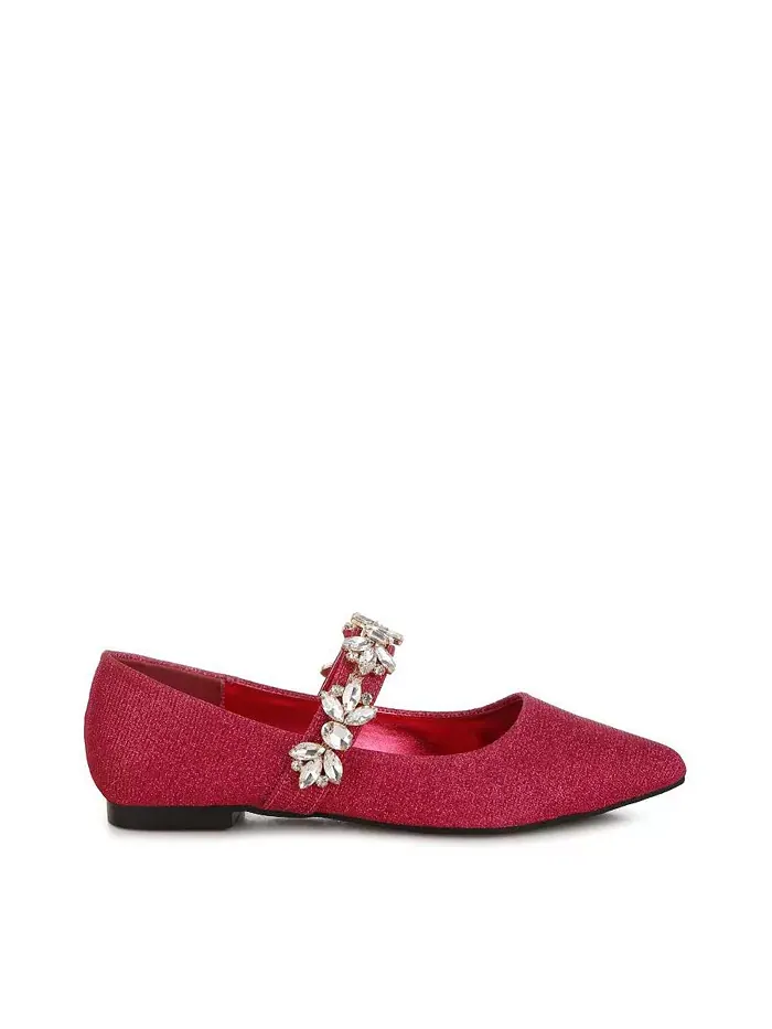 Женские балетки Flavia Diamante с брошью и блестками Rag & Co — изображение 1 из 5, розовый