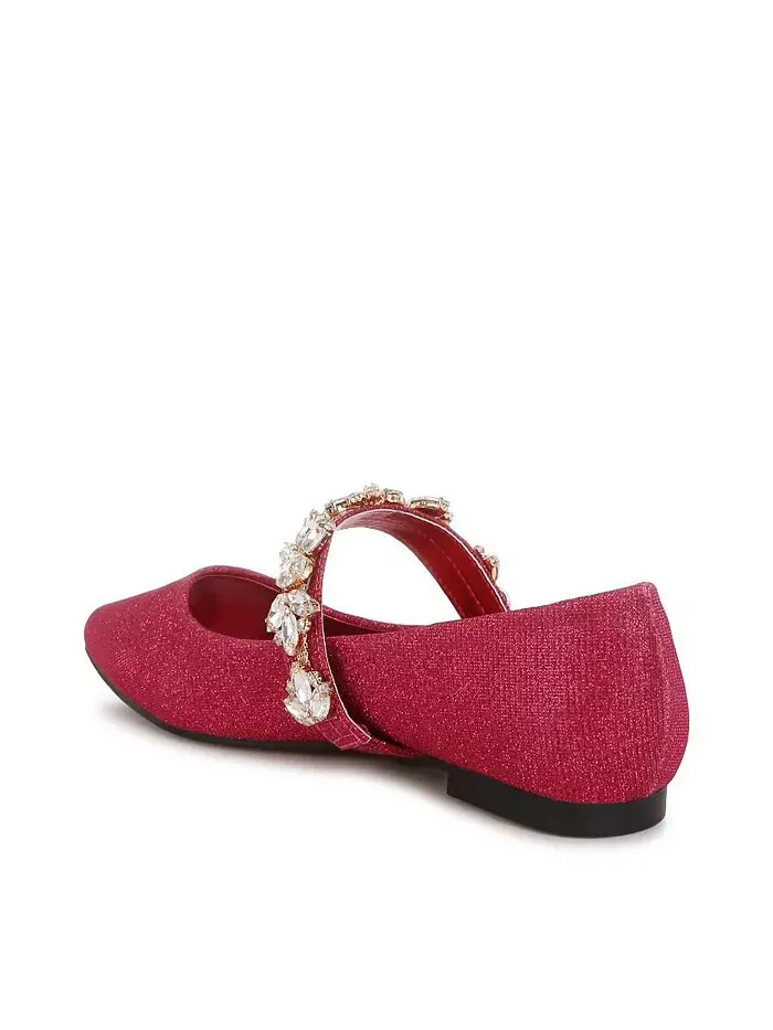 Женские балетки Flavia Diamante с брошью и блестками Rag & Co — изображение 3 из 5, розовый