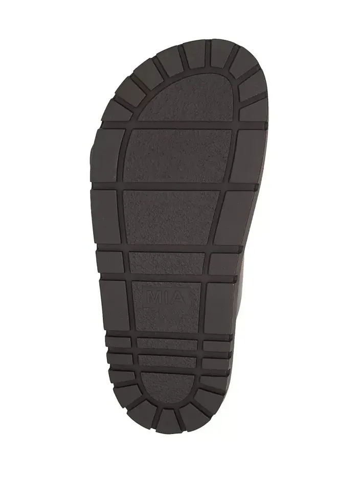 Женские сандалии Gen Double Buckle Flat Slide MIA — изображение 5 из 5, черный/золотистый
