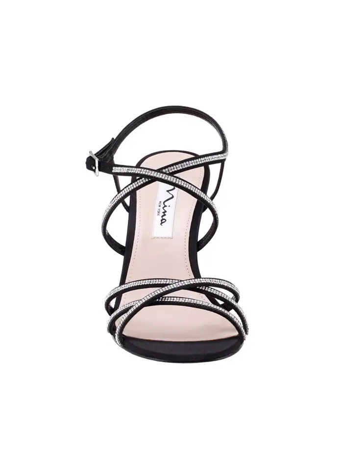 Женские босоножки Anna Crystal Embellished Strappy Dress Sandals Nina — изображение 4 из 6, черный