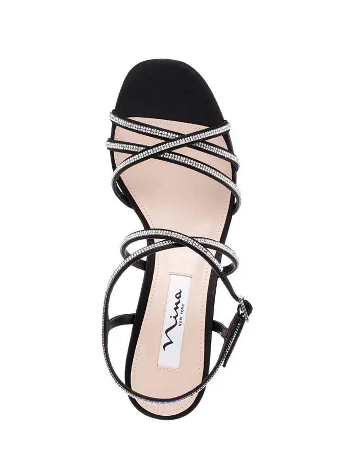 Женские босоножки Anna Crystal Embellished Strappy Dress Sandals Nina — изображение 5 из 6, черный