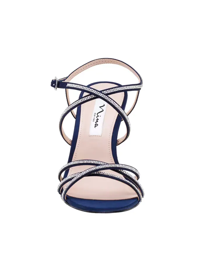 Женские босоножки Anna Crystal Embellished Strappy Dress Sandals Nina — изображение 4 из 6, темно-синий
