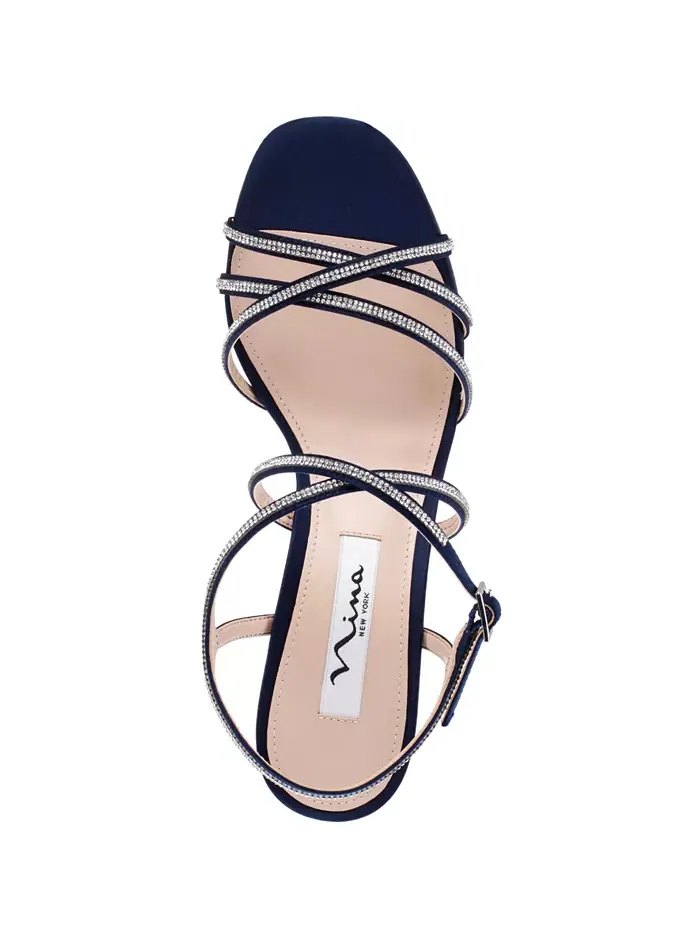 Женские босоножки Anna Crystal Embellished Strappy Dress Sandals Nina — изображение 5 из 6, темно-синий