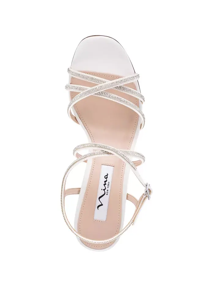 Женские босоножки Anna Crystal Embellished Strappy Dress Sandals Nina — изображение 5 из 6, слоновая кость