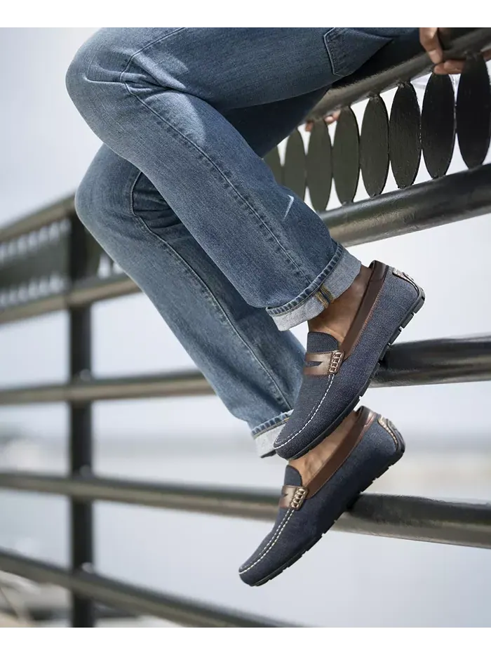 Мужские мокасины Motor Knit Moc Toe Penny Loafer Florsheim — изображение 8 из 8, темно-синий мульти