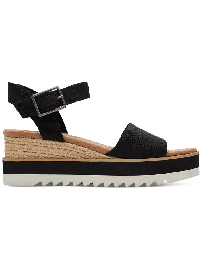 Женские сандалии Diana на платформе с клиновидным каблуком TOMS — изображение 2 из 5, черный