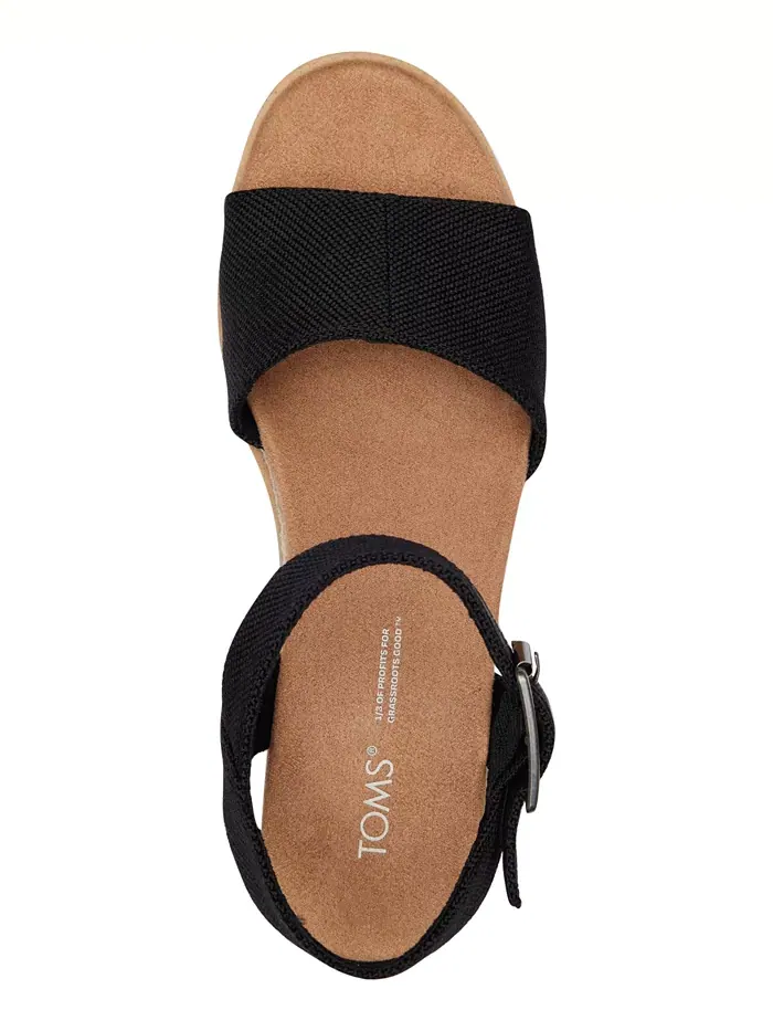 Женские сандалии Diana на платформе с клиновидным каблуком TOMS — изображение 4 из 5, черный
