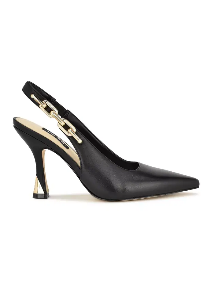 Женские туфли-лодочки Veroni на шпильке с открытой пяткой Nine West — изображение 2 из 5, черный