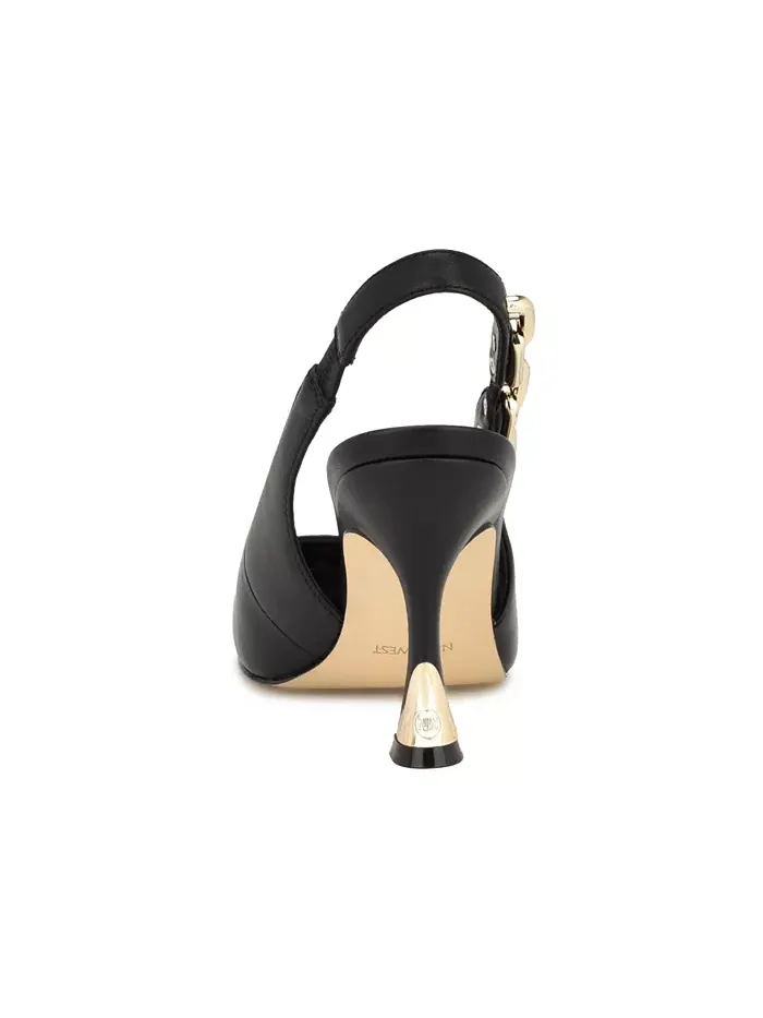 Женские туфли-лодочки Veroni на шпильке с открытой пяткой Nine West — изображение 3 из 5, черный