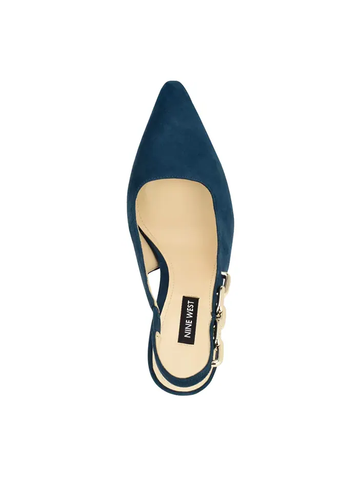 Женские туфли-лодочки Veroni на шпильке с открытой пяткой Nine West — изображение 4 из 5, темный синий