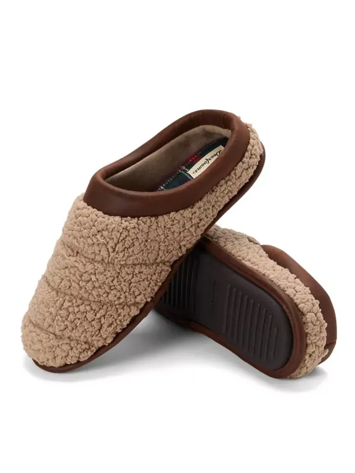 Мужские домашние тапочки Asher Marled Knit Clog Dearfoams — изображение 2 из 5, бежевый/бежевый