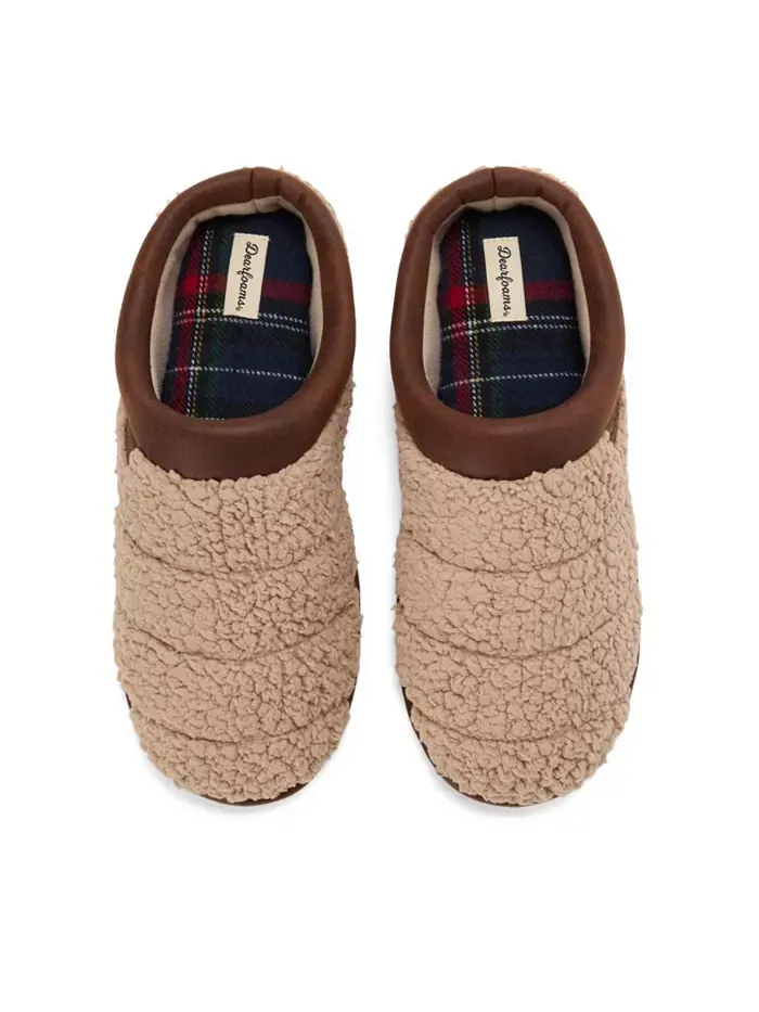 Мужские домашние тапочки Asher Marled Knit Clog Dearfoams — изображение 4 из 5, бежевый/бежевый