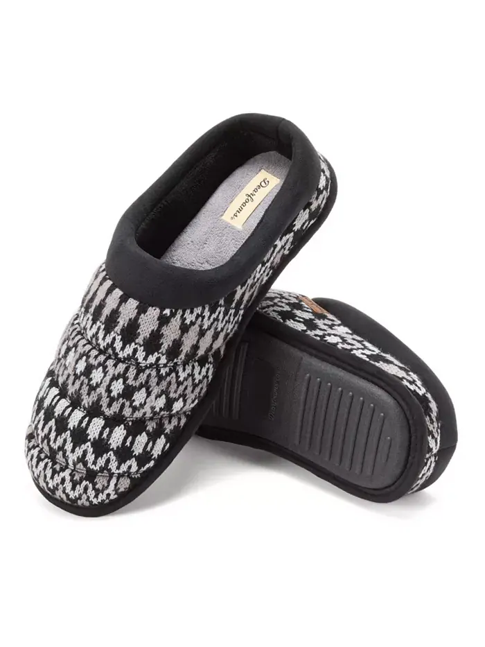Мужские домашние тапочки Asher Marled Knit Clog Dearfoams — изображение 3 из 5, черный