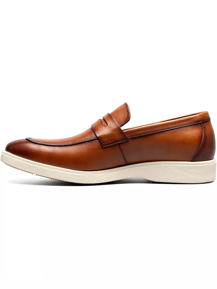 Мужские слипоны Spencer Moc Toe Penny Stacy Adams — изображение 5 из 16, бежевый