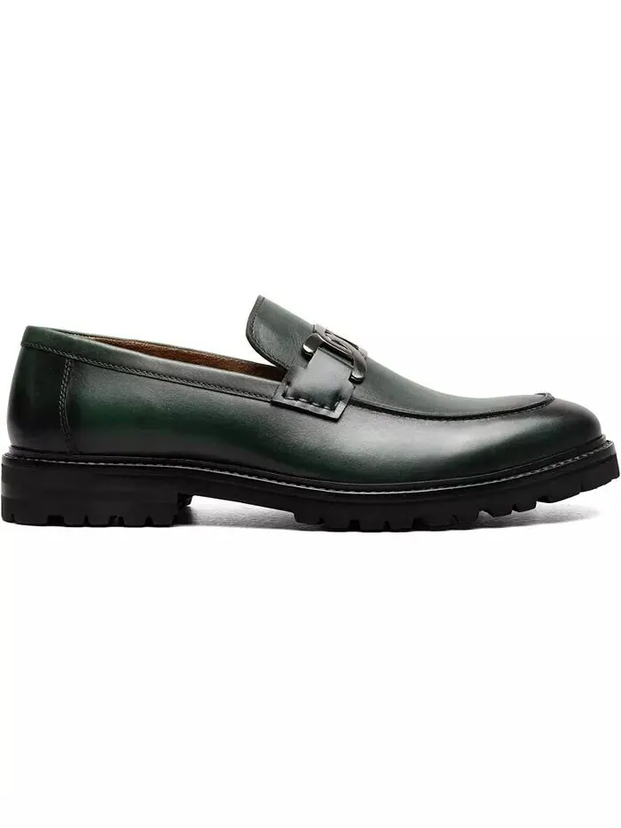 Мужские туфли Hale Moc Toe Bit Slip On Loafer Stacy Adams — изображение 3 из 14, зеленый
