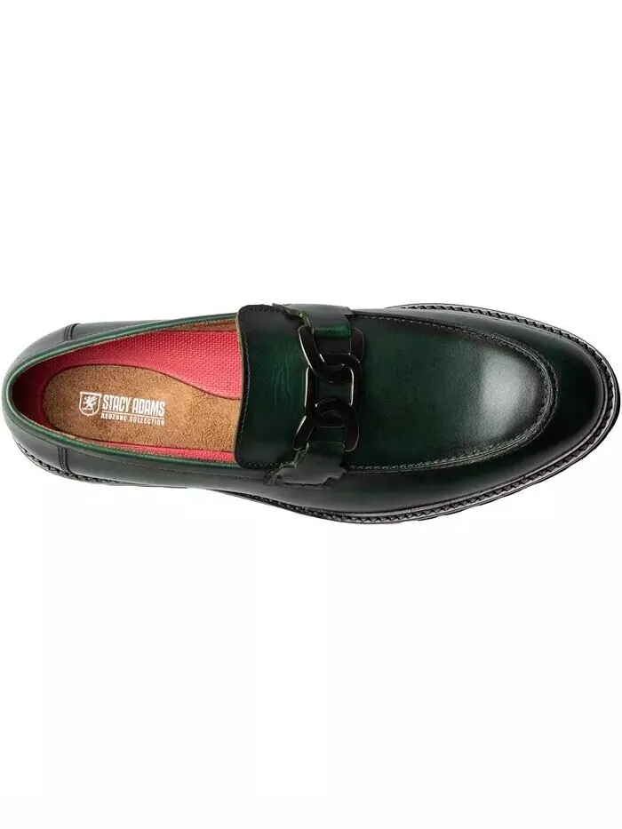 Мужские туфли Hale Moc Toe Bit Slip On Loafer Stacy Adams — изображение 6 из 14, зеленый