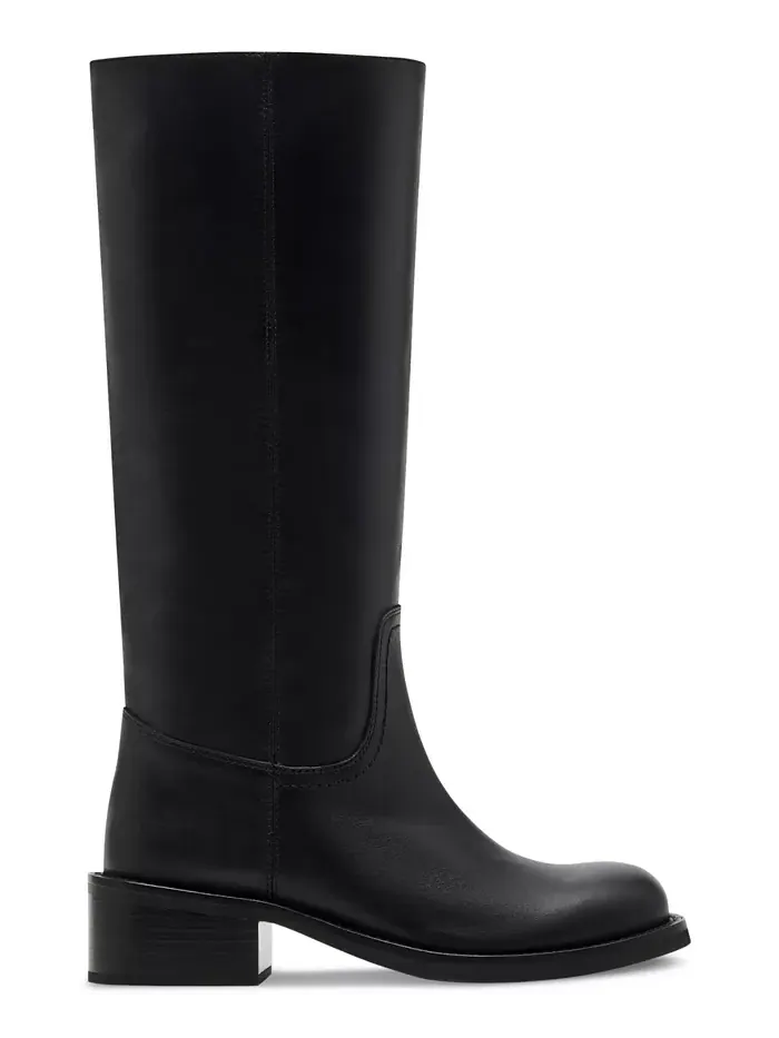 Женские сапоги Steve Madden Riggs кожаные с квадратным носком — изображение 2 из 6, черный