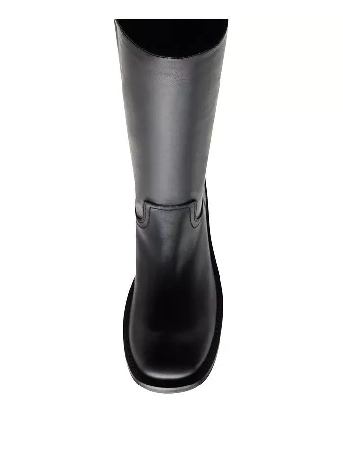 Женские сапоги Steve Madden Riggs кожаные с квадратным носком — изображение 4 из 6, черный