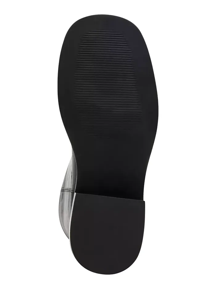 Женские сапоги Steve Madden Riggs кожаные с квадратным носком — изображение 5 из 6, черный