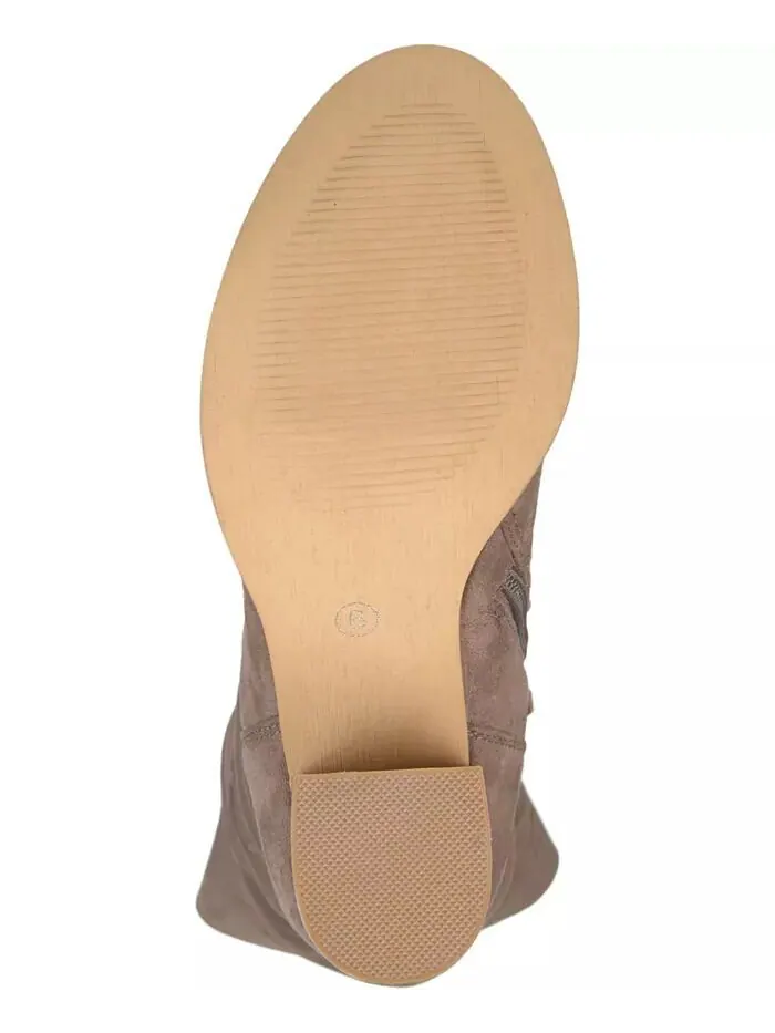 Женские сапоги Kaison Wide Calf Stacked Heel выше колена Journee Collection — изображение 2 из 7, тауп