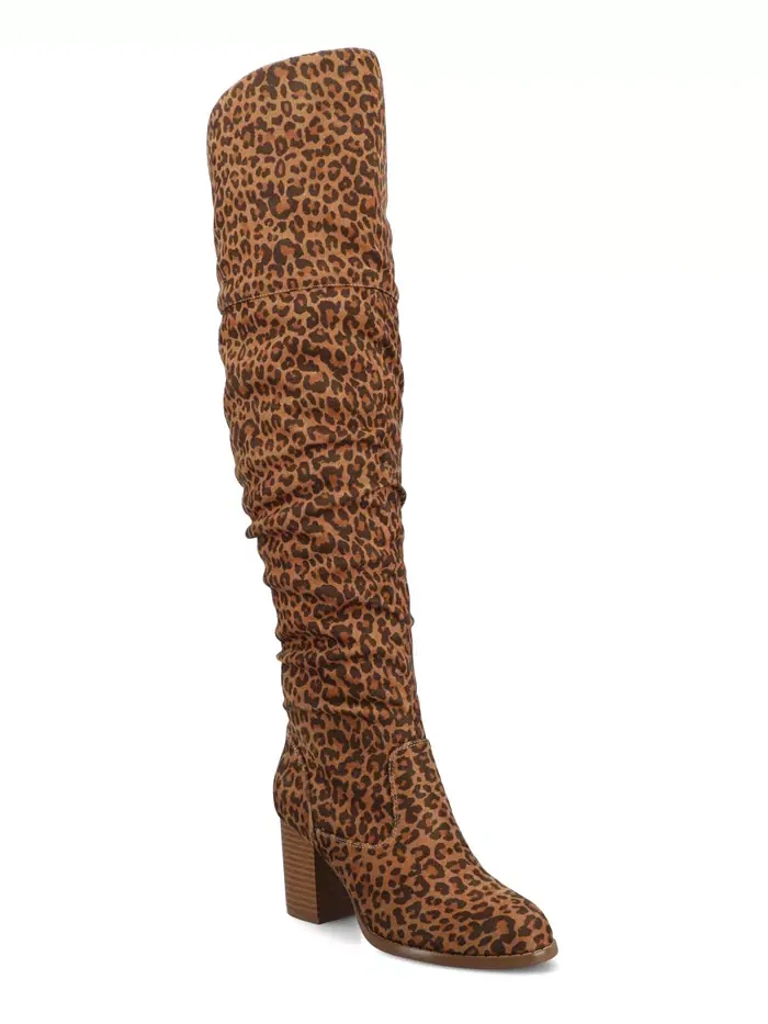 Женские сапоги Kaison Wide Calf с наборным каблуком Journee Collection