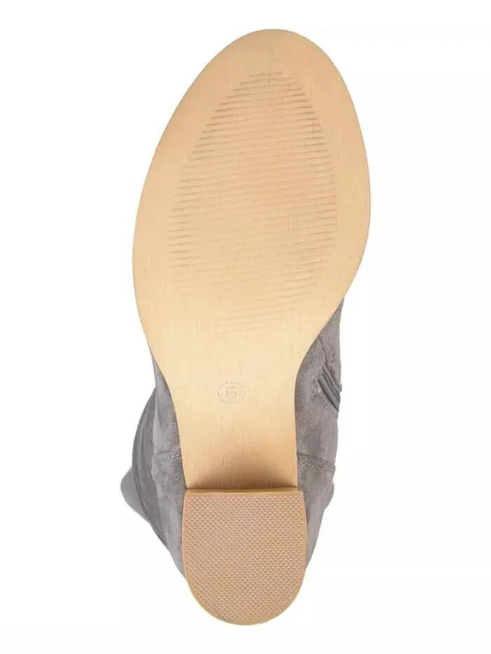 Женские сапоги Kaison Wide Calf Stacked Heel выше колена Journee Collection — изображение 2 из 7, серый
