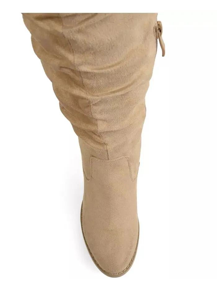 Женские сапоги Kaison Wide Calf Stacked Heel выше колена Journee Collection — изображение 5 из 7, серый
