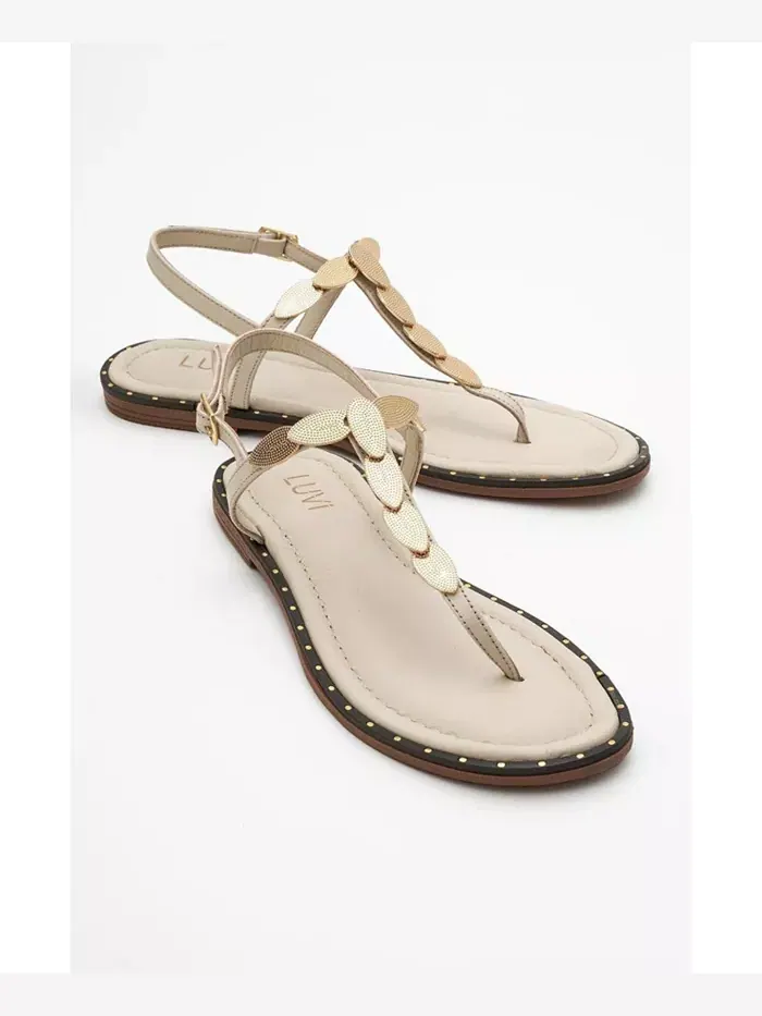 Кожаные босоножки Marea на плоской подошве (женские) Forever & Always Shoes — изображение 1 из 5, бежевый