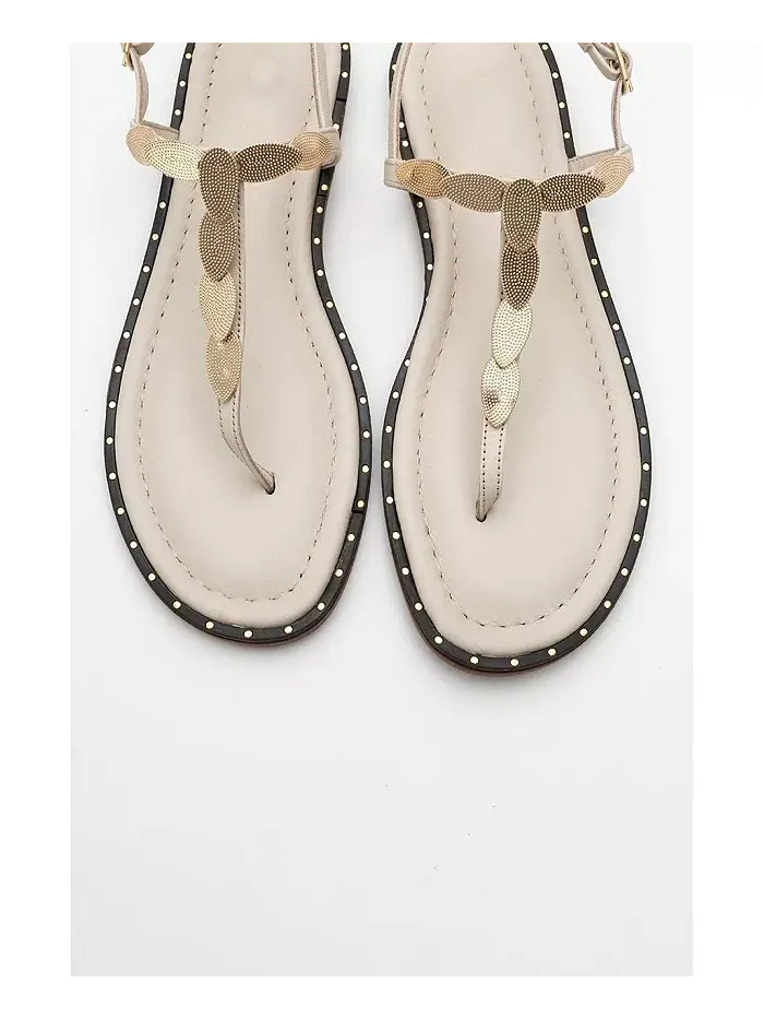 Кожаные босоножки Marea на плоской подошве (женские) Forever & Always Shoes — изображение 2 из 5, бежевый