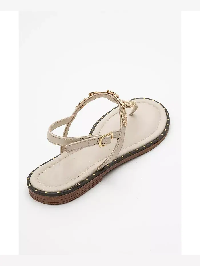 Кожаные босоножки Marea на плоской подошве (женские) Forever & Always Shoes — изображение 3 из 5, бежевый