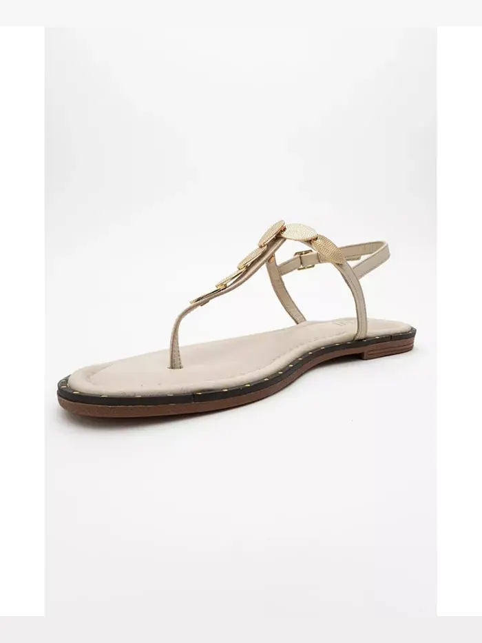 Кожаные босоножки Marea на плоской подошве (женские) Forever & Always Shoes — изображение 4 из 5, бежевый