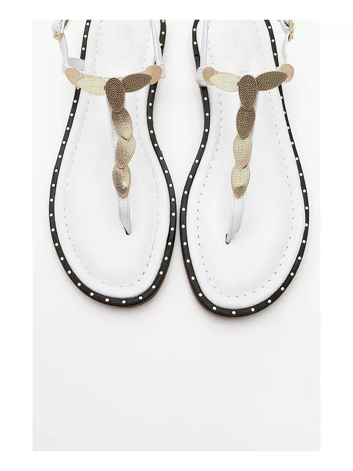 Кожаные босоножки Marea на плоской подошве (женские) Forever & Always Shoes — изображение 2 из 5, белый