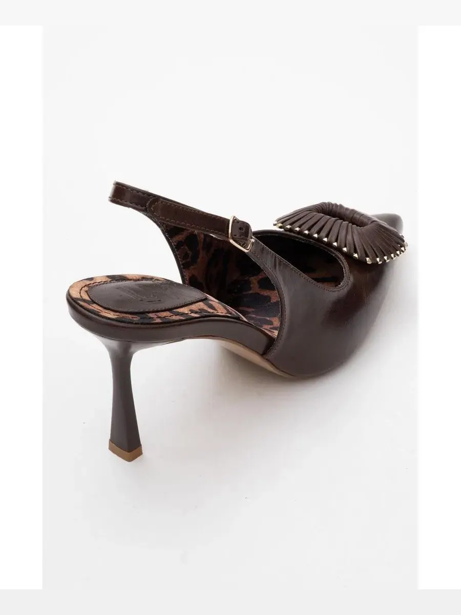 Женские туфли-лодочки Spera с пряжкой и острым носком Prologue Shoes — изображение 5 из 6, коричневый