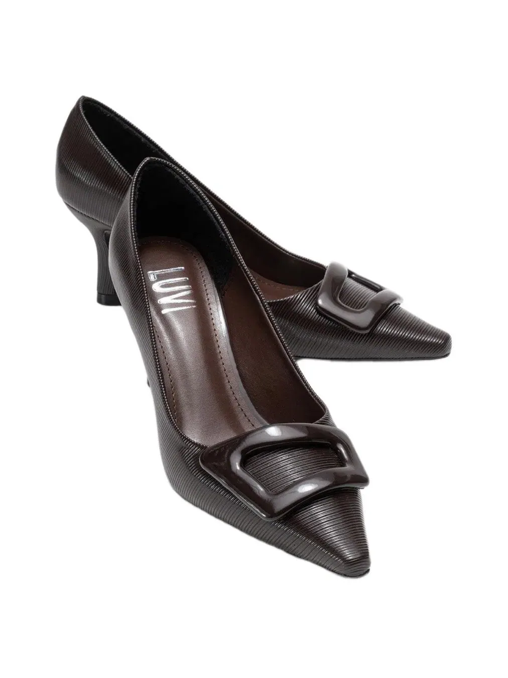 Женские туфли-лодочки Astra с пряжкой и острым носком Prologue Shoes — изображение 2 из 6, коричневый