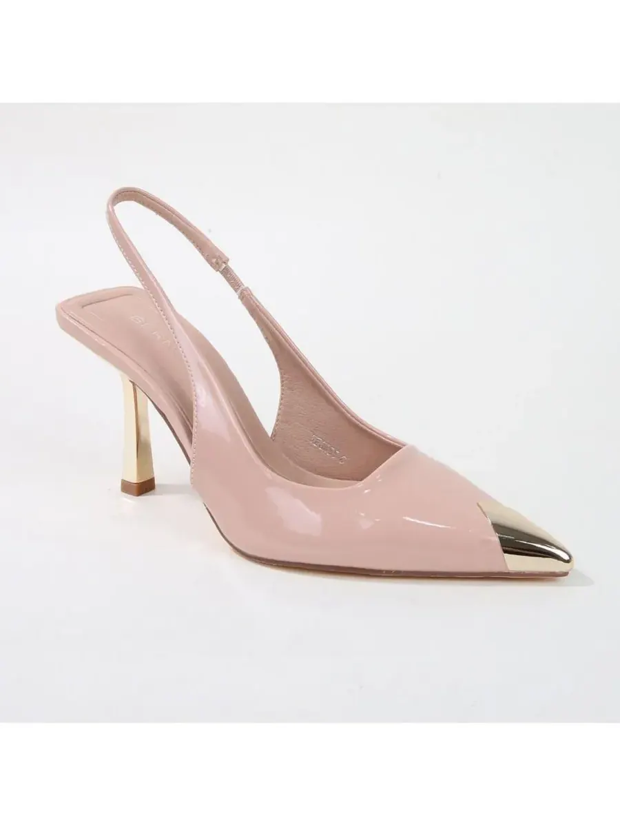 Vega Metallic Cap-Toe Slingback BERNESS — изображение 1 из 3, бежевый
