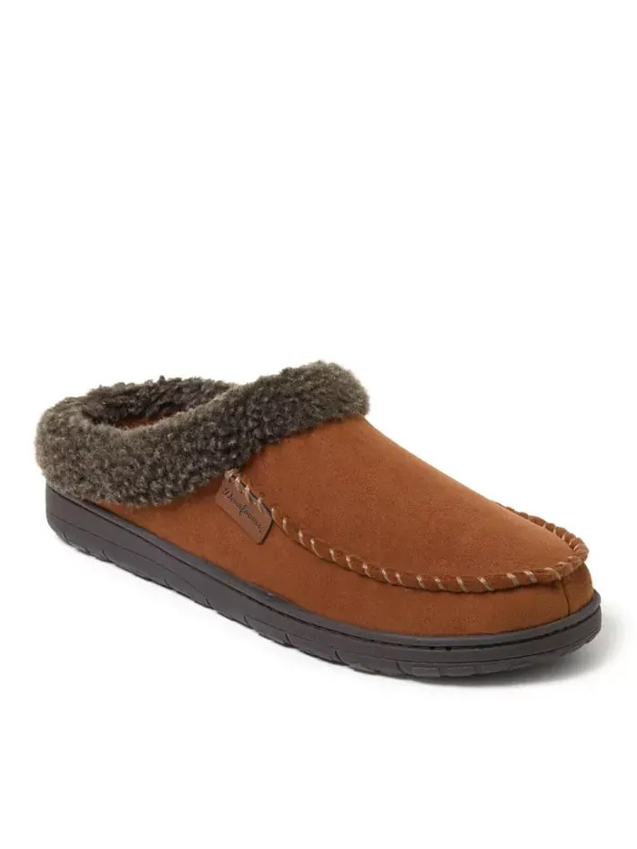 Мужские домашние тапочки-клоги Moccasin Toe из микро-замши Dearfoams