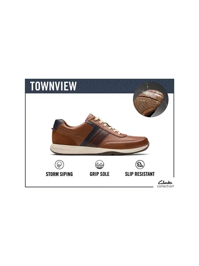 Кеды мужские Clarks Townview, повседневные, на шнуровке — изображение 3 из 7, черный