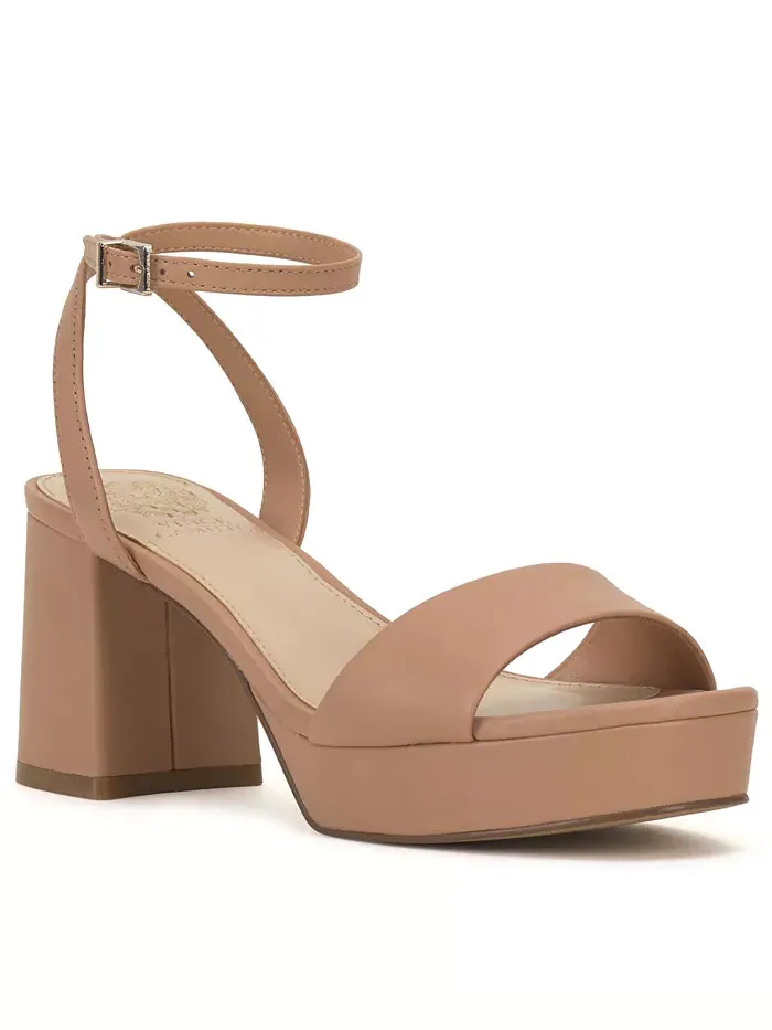 Платформенные блочные босоножки на каблуке Pendry Vince Camuto — изображение 1 из 5, бежевый/бежевый