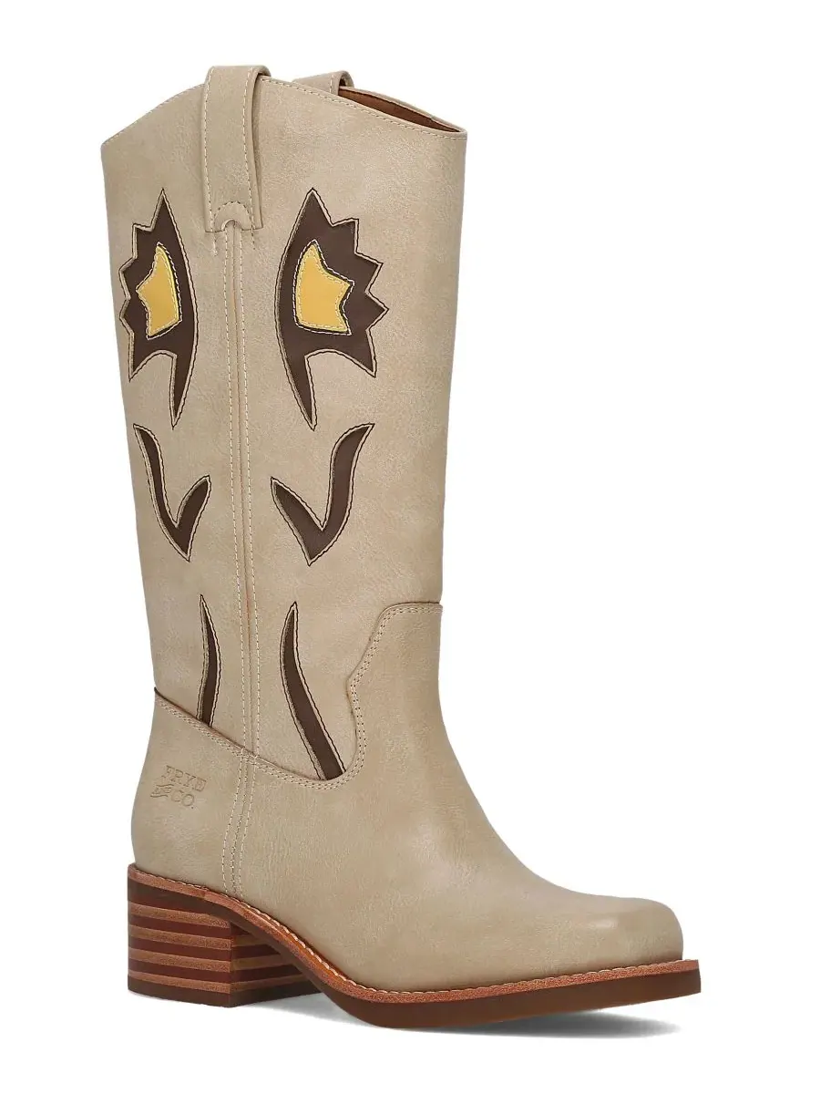 Женские сапоги Miranda Flower на высоком каблуке Frye and Co. — изображение 1 из 5, бежевый