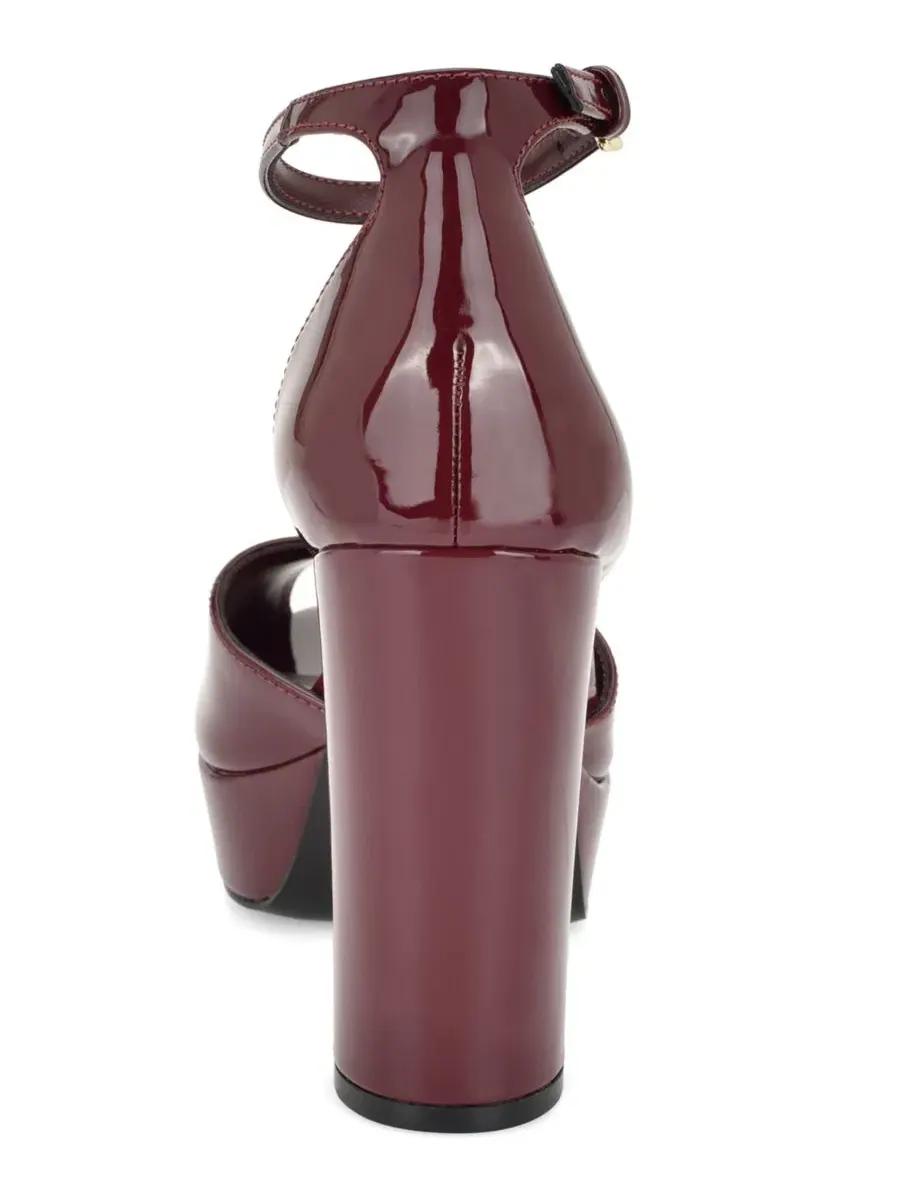 Босоножки на высокой платформе и каблуке-столбике Keela Nine West — изображение 3 из 5, винный